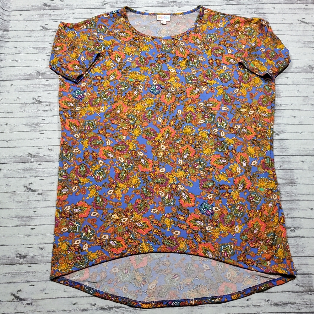 Lularoe Irma XS Paisley Periwinkle Tunic